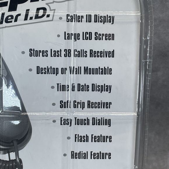 Living Solutions Corded Telephone Phone Gray/Black Caller ID LCD Mountable - Picture 6 of 8